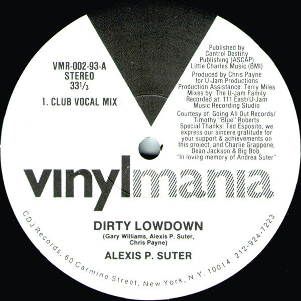 Alexis P. Suter : Dirty Lowdown (12")