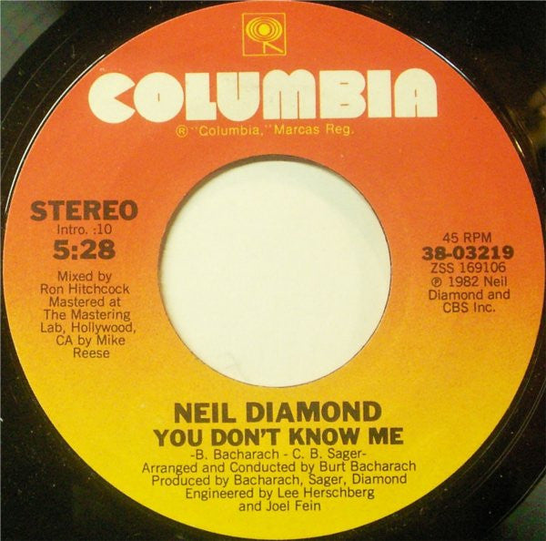 Neil Diamond : Heartlight / You Don't Know Me (7", Single, Styrene, T -)