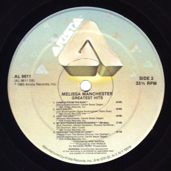 Melissa Manchester : Greatest Hits (LP, Comp, Hau)