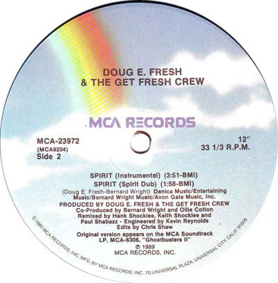 Doug E. Fresh And The Get Fresh Crew : Spirit (12", Single)