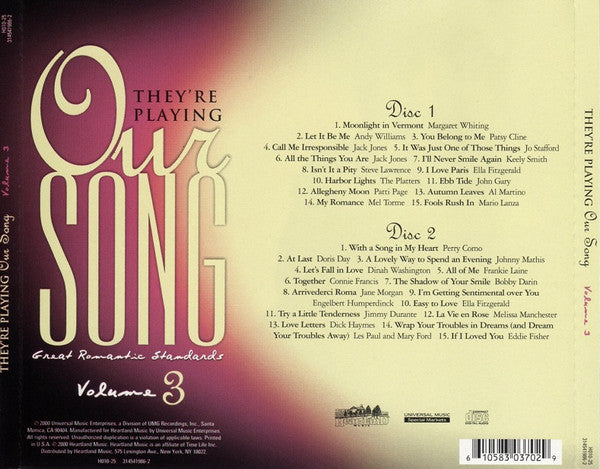 Various : They're Playing Our Song: Great Romantic Standards Volume 3 (2xCD, Comp, Mono)