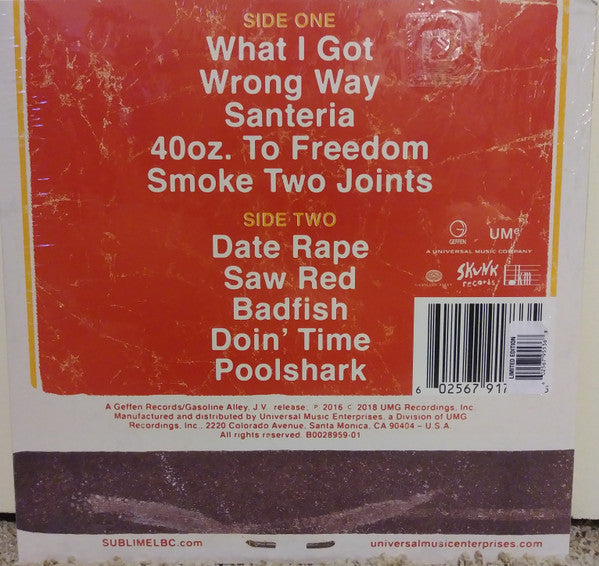 Sublime (2) : Greatest Hits (LP, Album, Comp, Ltd, RE, RM)