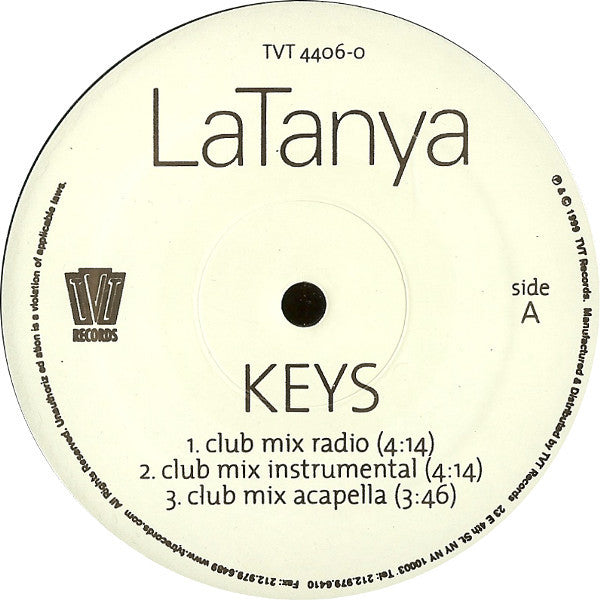 LaTanya : Keys (Kelly G Club Mix) (12")