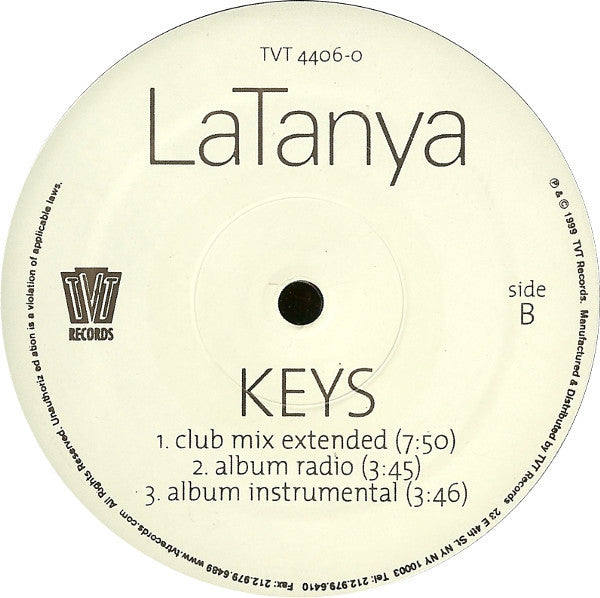 LaTanya : Keys (Kelly G Club Mix) (12")