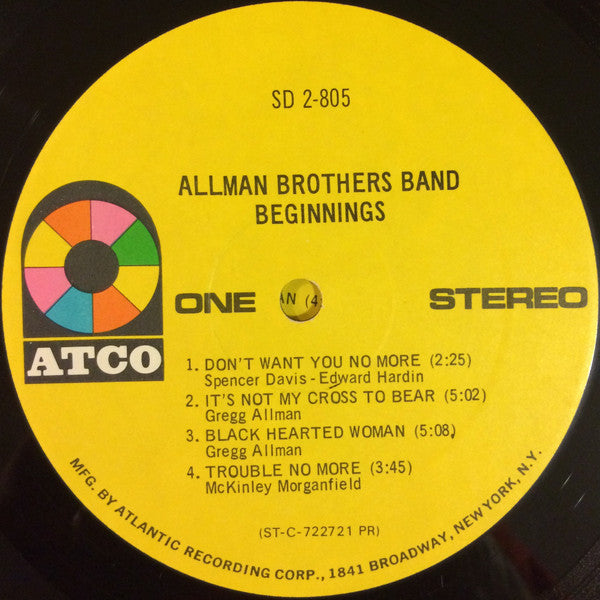 The Allman Brothers Band : Beginnings (2xLP, Comp, PR )