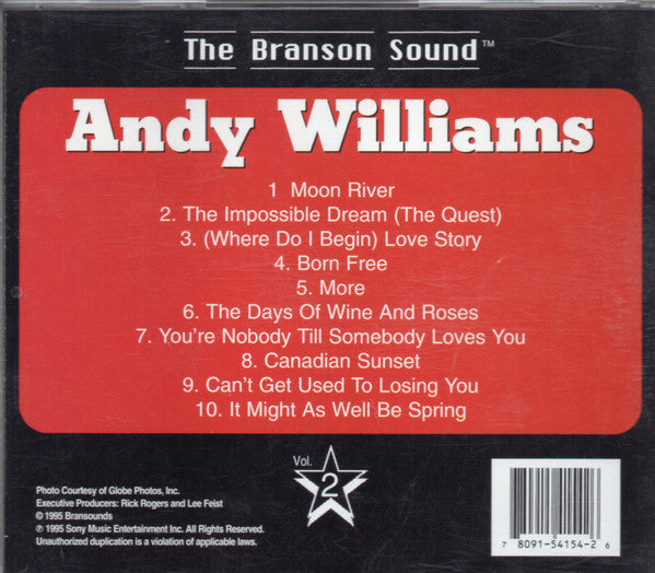 Andy Williams : Top Hits! The Branson Sound Vol. 2 (CD, Comp)