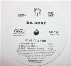 Da Brat : Give It 2 You (Remixes) (12", Promo)