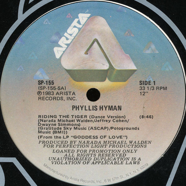 Phyllis Hyman : Riding The Tiger (12", Promo)