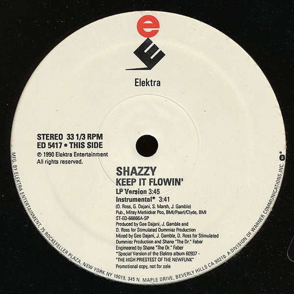 Shazzy : Keep It Flowin' / I Don't Play In Vain (12", Promo)