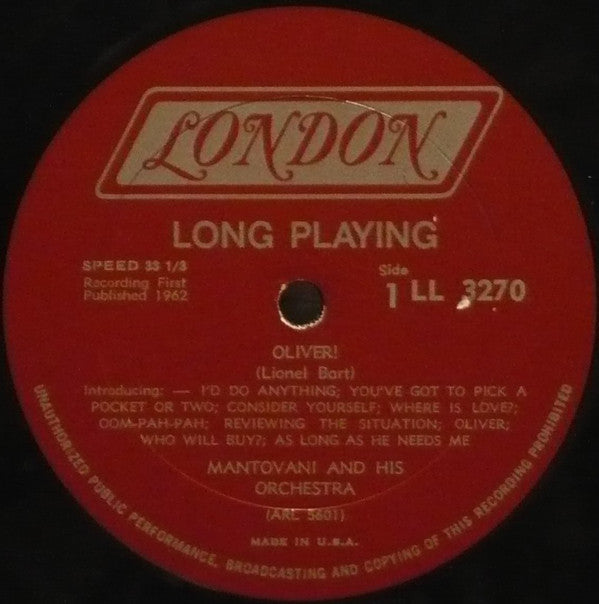 Mantovani And His Orchestra : Stop The World I Want To Get Off / Oliver! (LP, Mono)