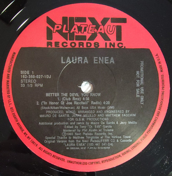 Laura Enea : Better The Devil You Know (12", Promo)