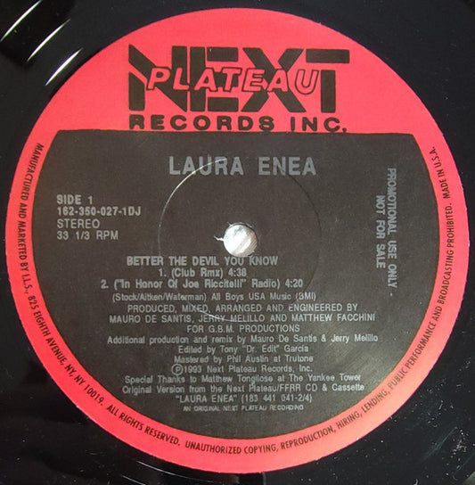 Laura Enea : Better The Devil You Know (12", Promo)