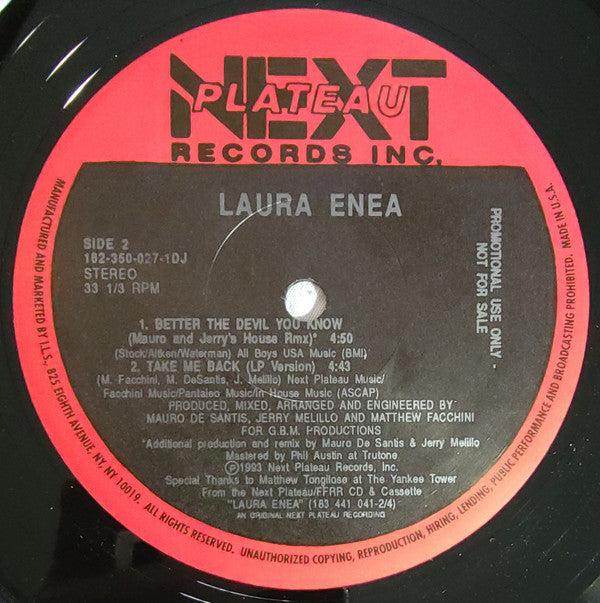 Laura Enea : Better The Devil You Know (12", Promo)