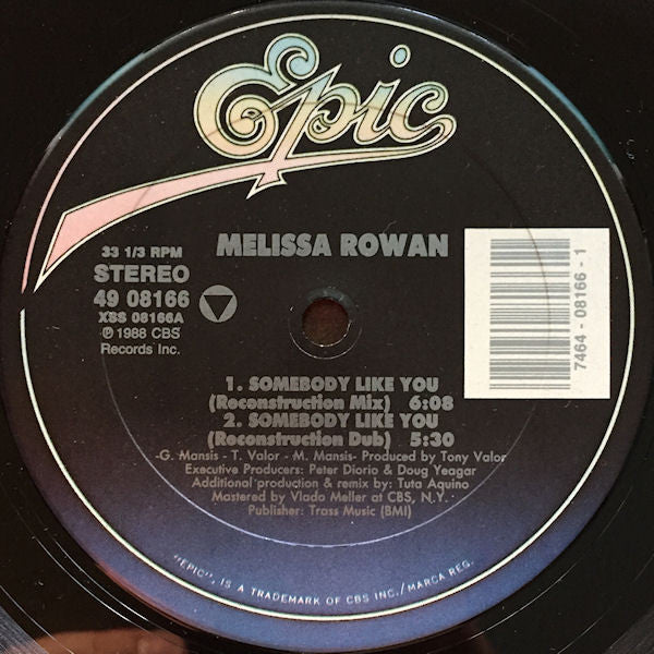 Melissa Rowan : Somebody Like You (12")