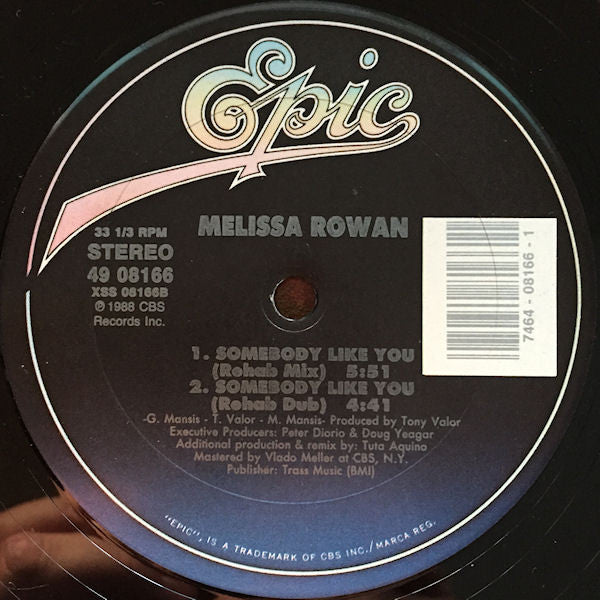 Melissa Rowan : Somebody Like You (12")