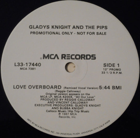 Gladys Knight And The Pips : Love Overboard (12", Promo)