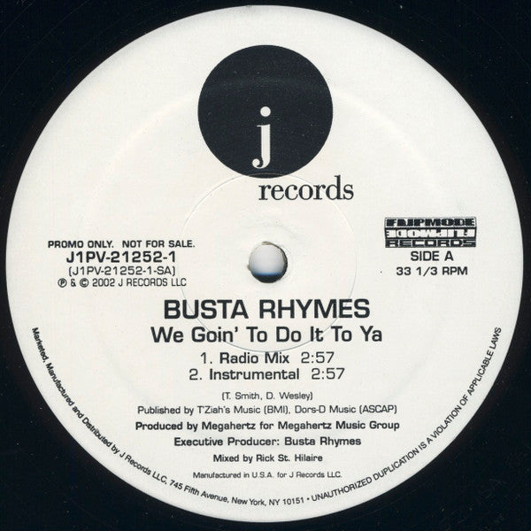 Busta Rhymes : We Goin' To Do It To Ya (12", Promo)