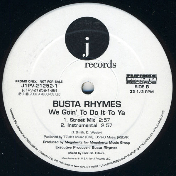 Busta Rhymes : We Goin' To Do It To Ya (12", Promo)