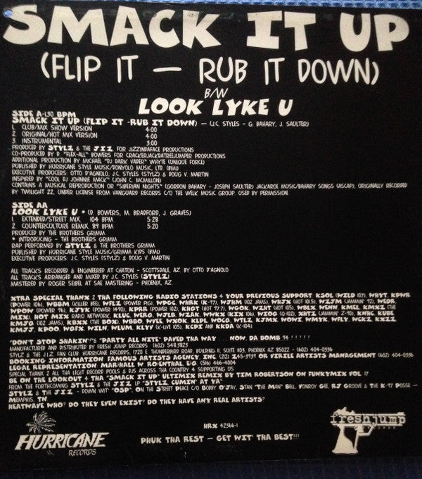 Stylz & The J.I.Z. : Smack It Up (Flip It--Rub It Down) / Look Lyke U (12", Maxi)