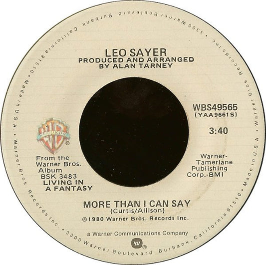 Leo Sayer : More Than I Can Say (7", Single, Jac)