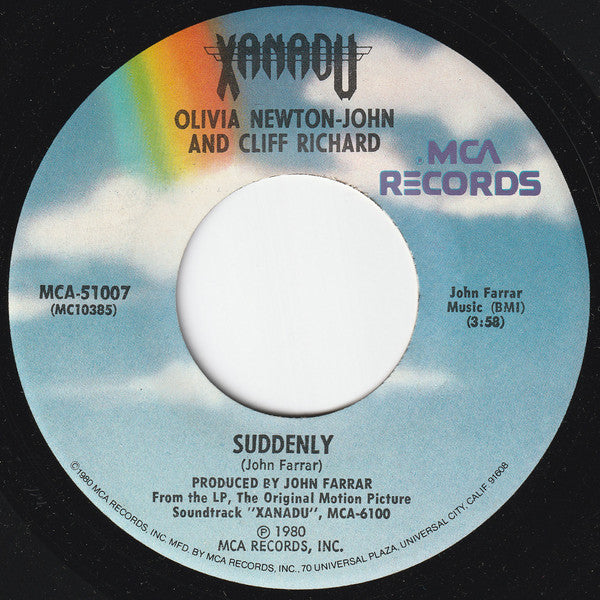 Olivia Newton-John And Cliff Richard : Suddenly / You Made Me Love You (7", Single, Pin)