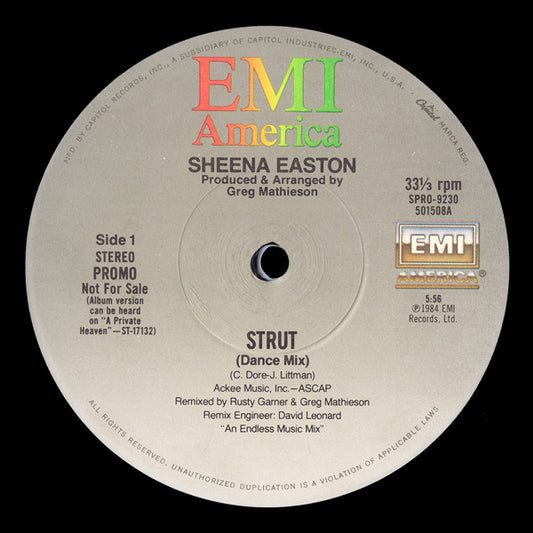 Sheena Easton : Strut (12", Promo)