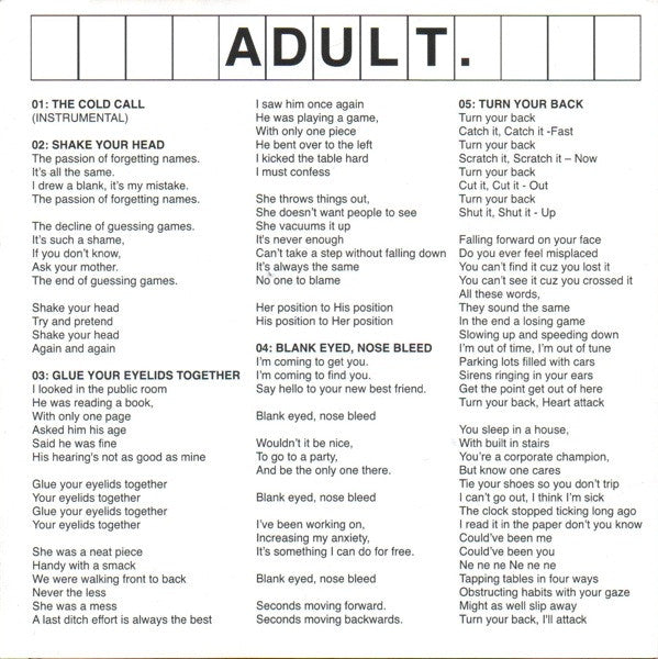 ADULT. : Anxiety Always (CD, Album)