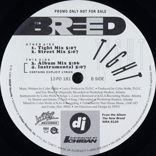 MC Breed : Tight (12", Single, Promo)