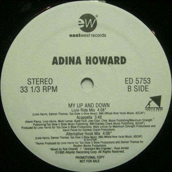 Adina Howard : My Up And Down (12", Single, Promo)