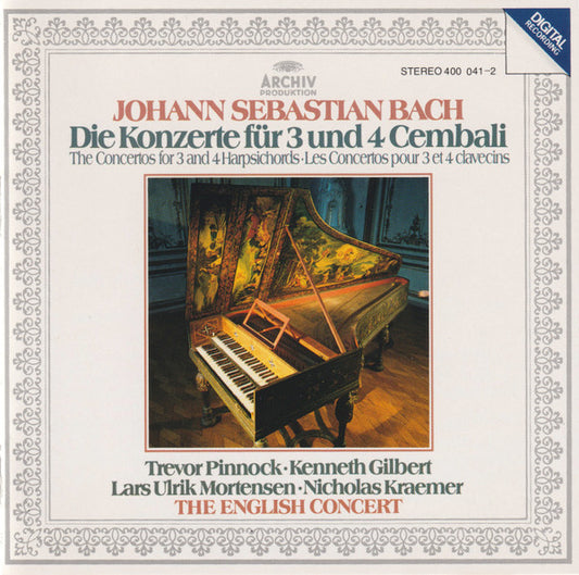 Johann Sebastian Bach - Trevor Pinnock • Kenneth Gilbert • Lars Ulrik Mortensen • Nicholas Kraemer • The English Concert : Die Konzerte Für 3 Und 4 Cembali / The Concertos for 3 and 4 Harpsichords (CD, Album, RE)