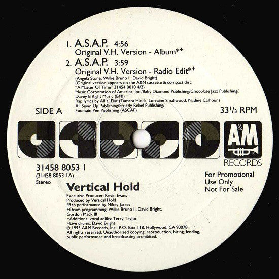 Vertical Hold : A.S.A.P. (12", Promo)