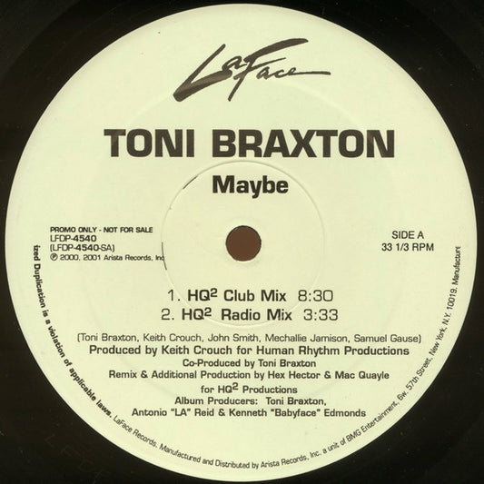 Toni Braxton : Maybe (12", Promo)