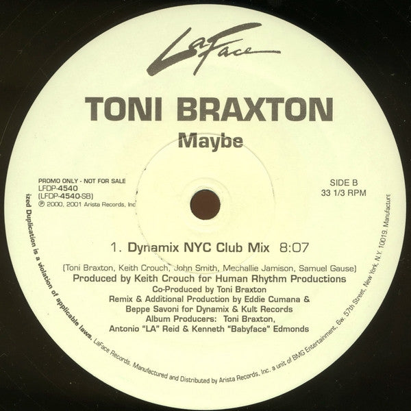 Toni Braxton : Maybe (12", Promo)