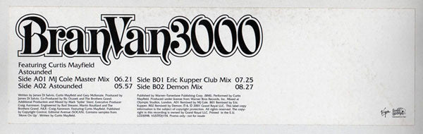 Bran Van 3000 Featuring Curtis Mayfield : Astounded (12", Promo)