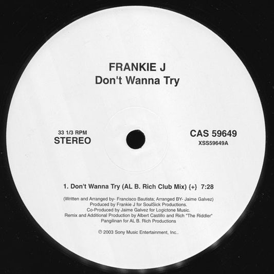 Frankie J. (3) : Don't Wanna Try (Remixes) (12", Promo)
