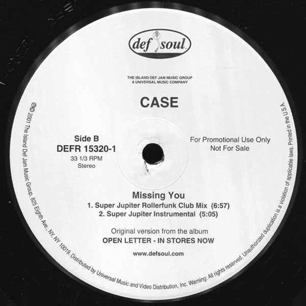 Case : Missing You (Dance Mixes) (12", Promo)