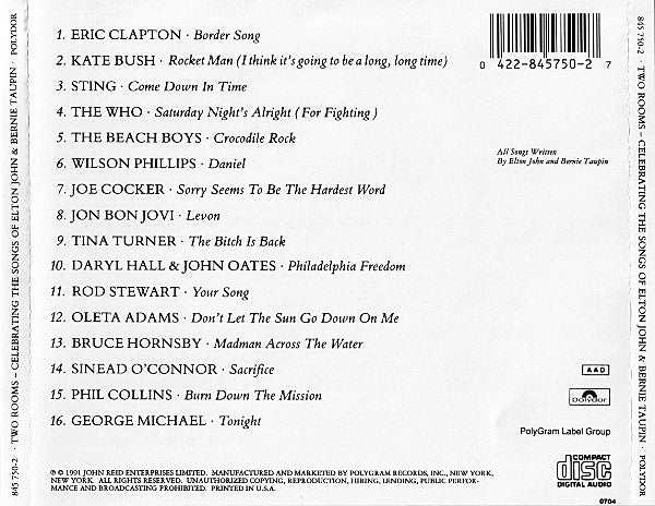 Various : Two Rooms - Celebrating The Songs Of Elton John & Bernie Taupin (CD, Album)