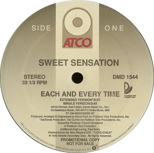 Sweet Sensation : Each And Every Time (12", Promo)