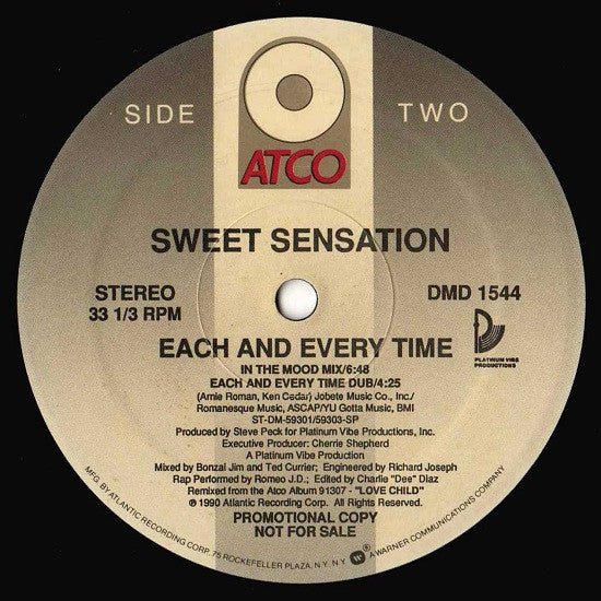 Sweet Sensation : Each And Every Time (12", Promo)