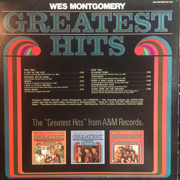 Wes Montgomery : Greatest Hits (LP, Comp, RE, Mon)