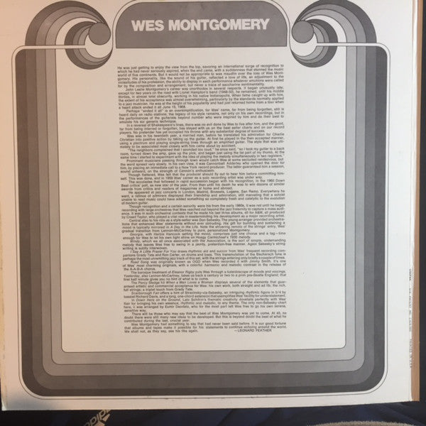 Wes Montgomery : Greatest Hits (LP, Comp, RE, Mon)