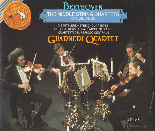 Ludwig van Beethoven / Guarneri Quartet : The Middle String Quartets Opp. 59, 74, 95 (3xCD, Album, RE, RM, RP)