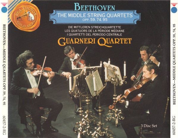 Ludwig van Beethoven / Guarneri Quartet : The Middle String Quartets Opp. 59, 74, 95 (3xCD, Album, RE, RM, RP)