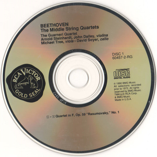 Ludwig van Beethoven / Guarneri Quartet : The Middle String Quartets Opp. 59, 74, 95 (3xCD, Album, RE, RM, RP)