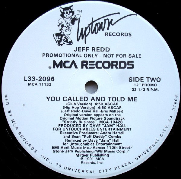 Jeff Redd : You Called And Told Me (12", Promo)