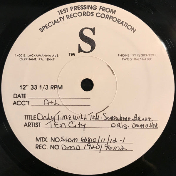 Ten City : Only Time Will Tell (12", TP)