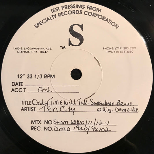 Ten City : Only Time Will Tell (12", TP)