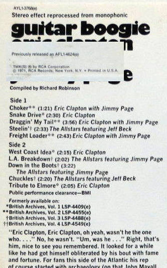 Eric Clapton, Jeff Beck, Jimmy Page : Guitar Boogie (LP, Comp, RE)