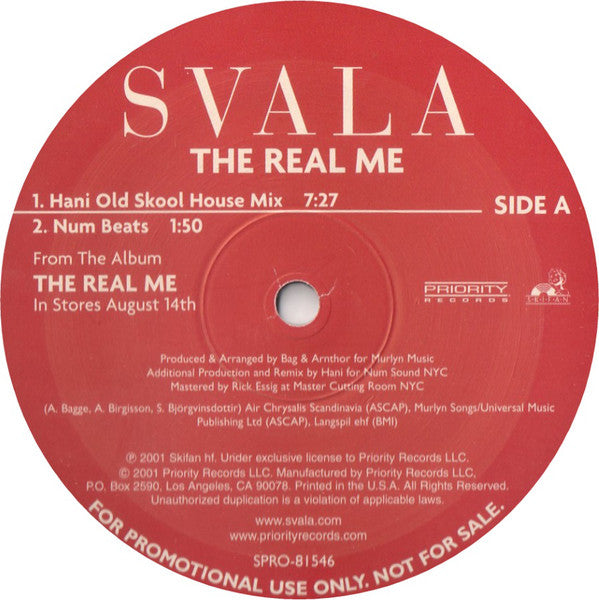 Svala : The Real Me (Special Dance Remixes By HANI) (12", Promo)