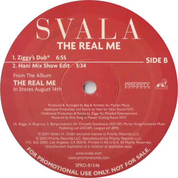 Svala : The Real Me (Special Dance Remixes By HANI) (12", Promo)